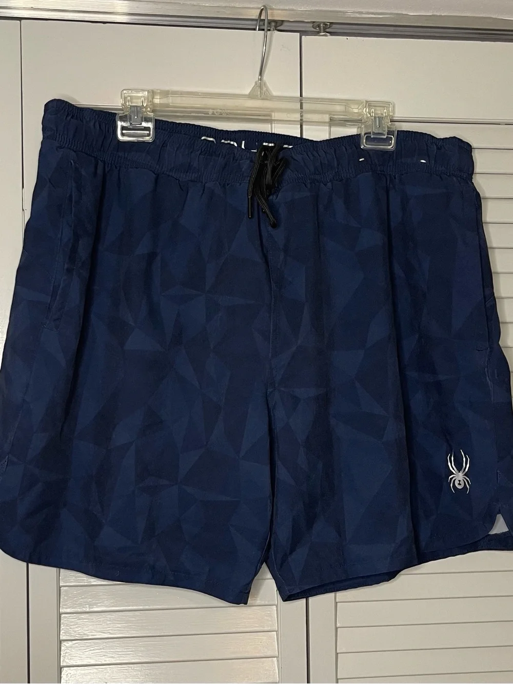 Spyder Men's Dark Blue Geometric Swim Trunks